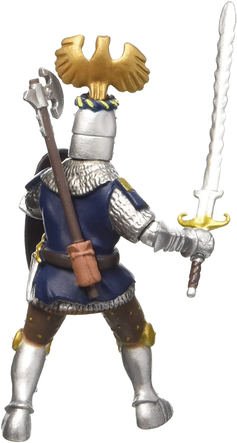 Фигурка синий рыцарь с украшениями на шлеме  